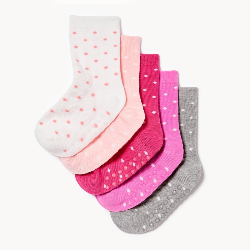 Toddler Girls' 5-Pack Crew Socks