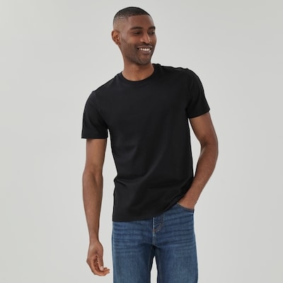 T-shirt ras du cou en coton biologique pour hommes - Noir