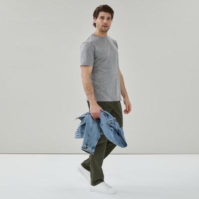 Men's Organic Cotton Crew Neck T-Shirt - Charcoal Mix