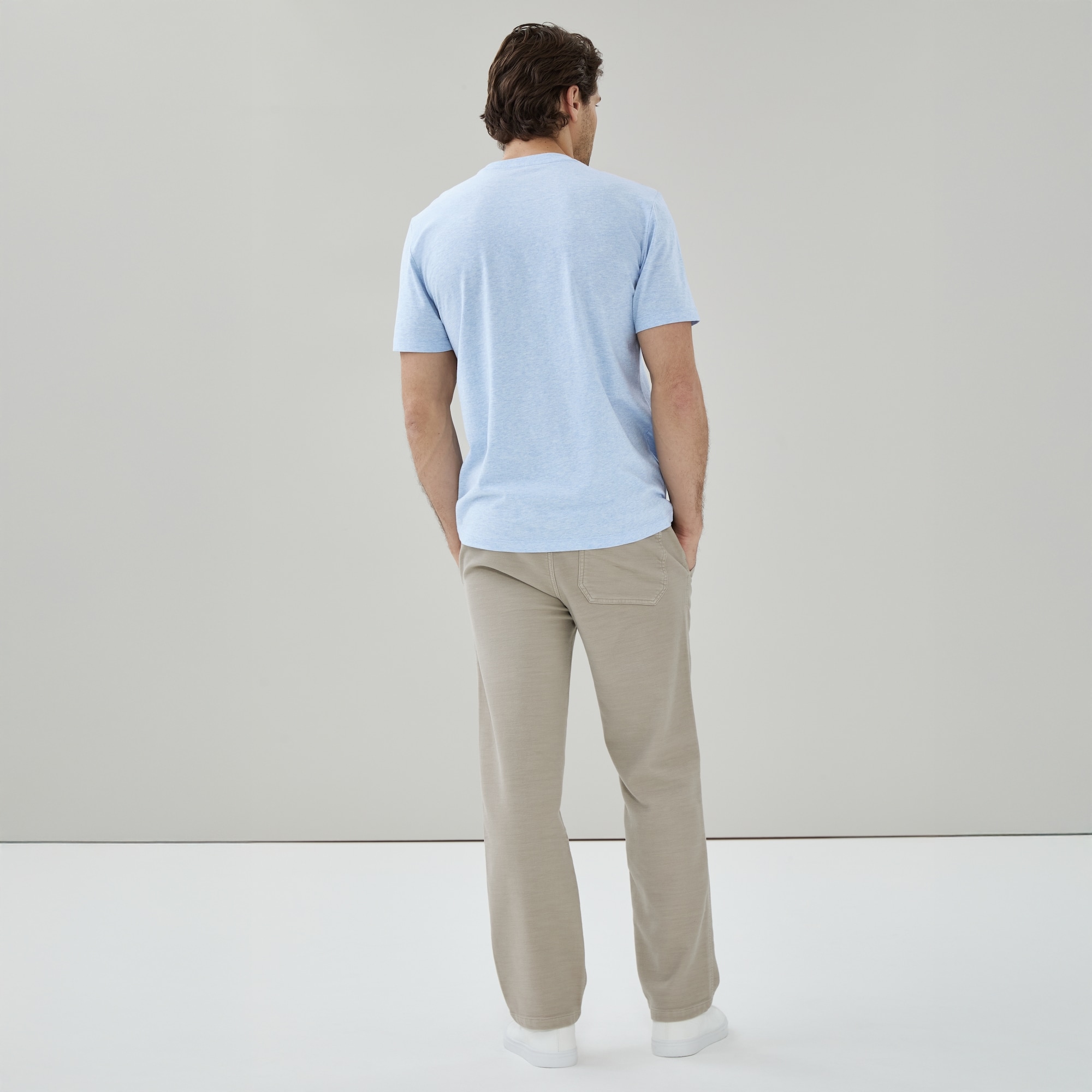 Men's Organic Cotton Crewneck T-Shirt in Light Blue Mix from Joe Fresh