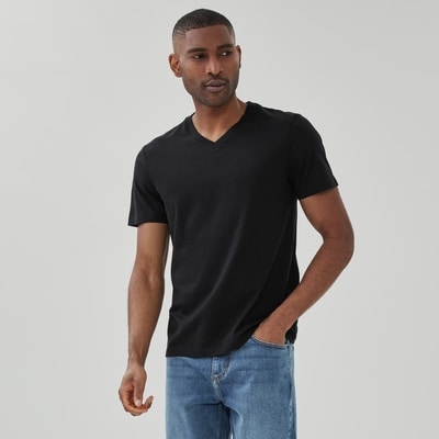 Men's Organic Cotton V-Neck T-Shirt - Black