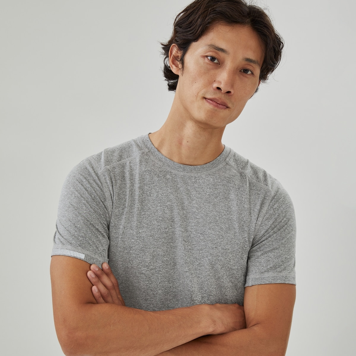 Men's Active Four-Way Stretch  T-Shirt - Charcoal Mix