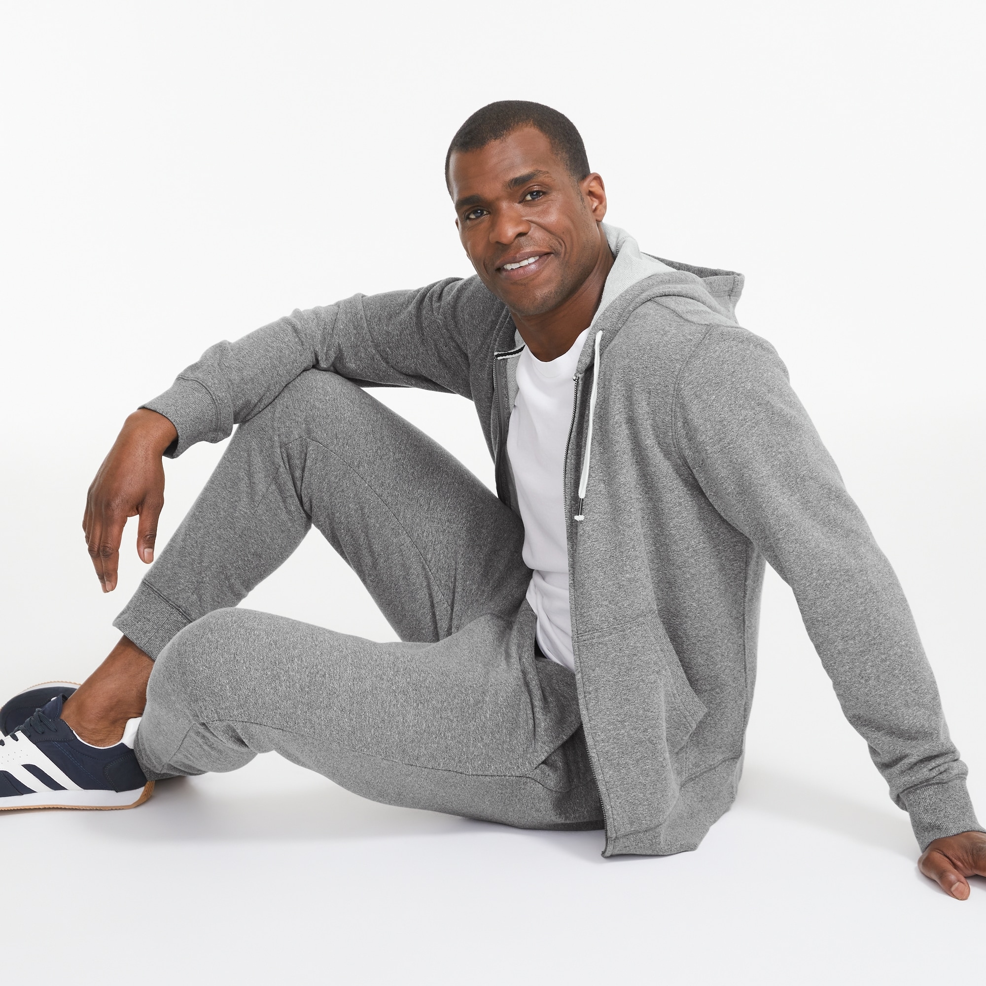 Men's Active Zip-Up Hoodie in Charcoal Mix from Joe Fresh