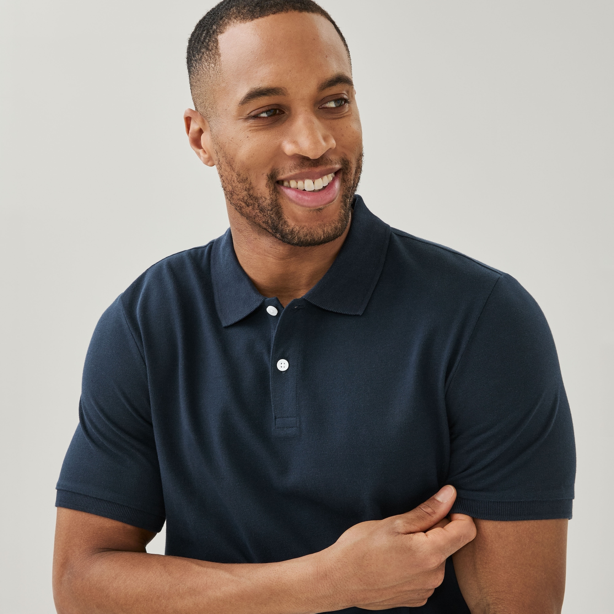 Men's Pique Essential Polo in Dark Navy from Joe Fresh