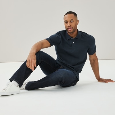 Polo en piqué essentiel pour hommes - Marine foncé