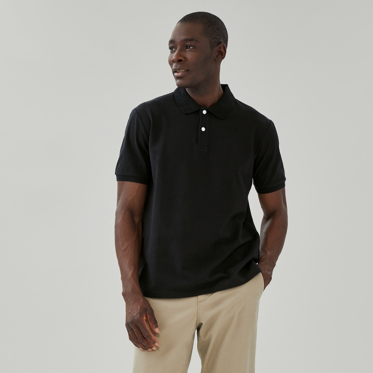 Polo piqu essentiel pour hommes - Noir