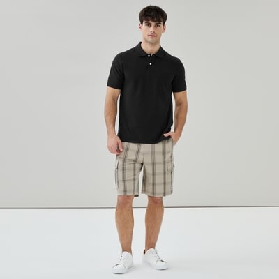 Polo en piqué essentiel pour hommes - Noir