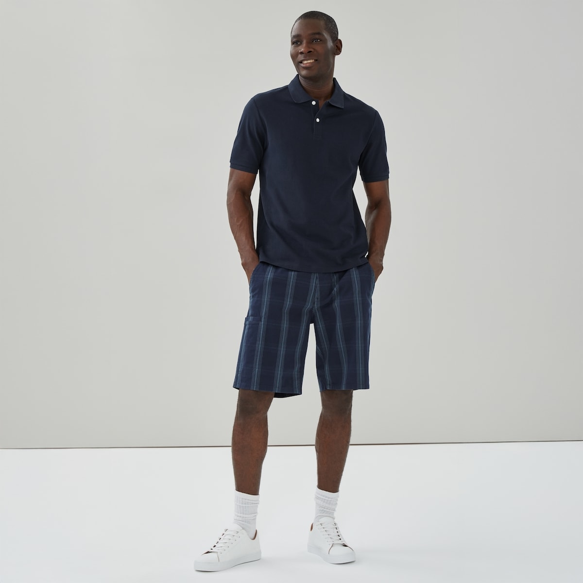 Men's Essential Pique Polo - Dark Navy