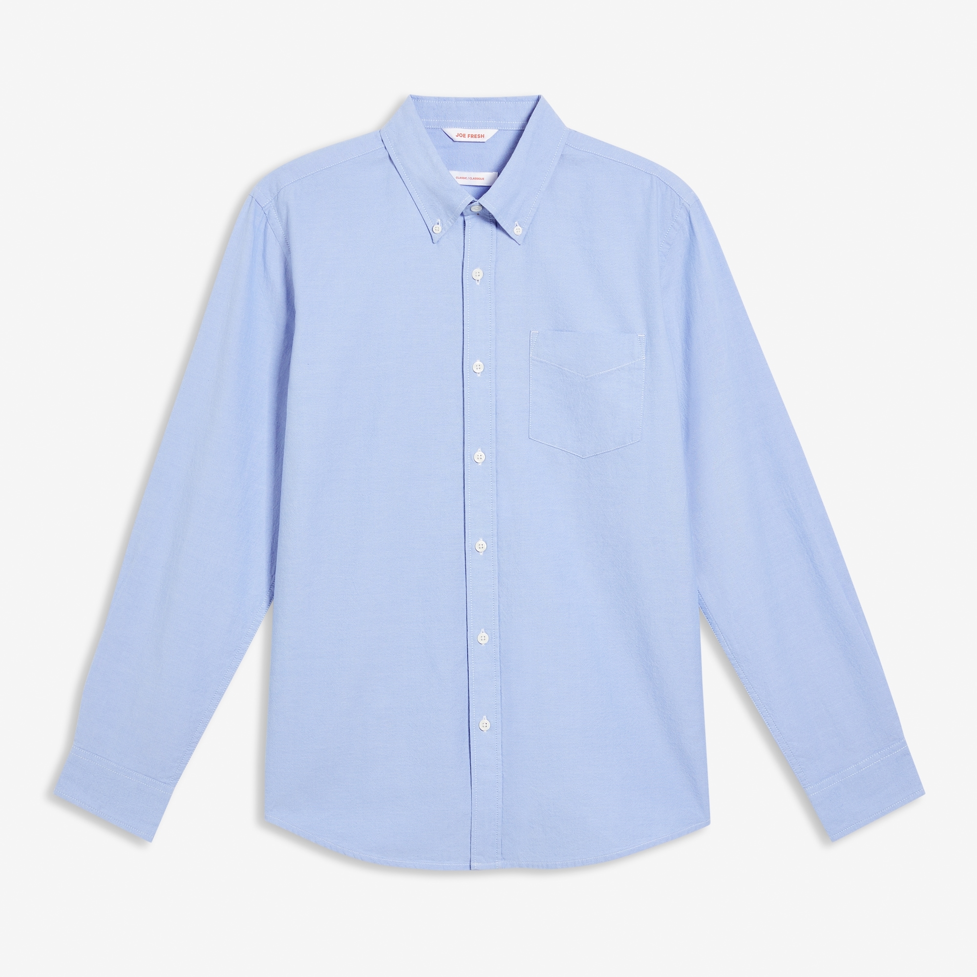 トップス TECH BUTTON DOWN SHIRTS L/S OXFORD Men's Button-Down Oxford Shirt in Light Blue from Joe Fresh