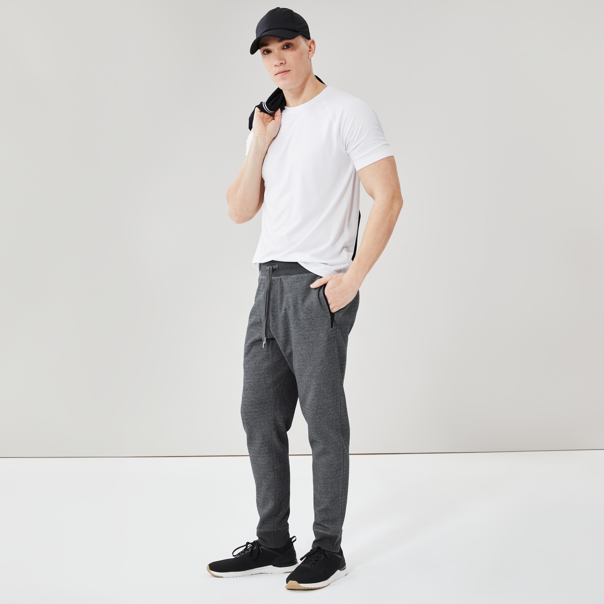 Men's Zip Pocket Active Jogger in Dark Grey Mix from Joe Fresh