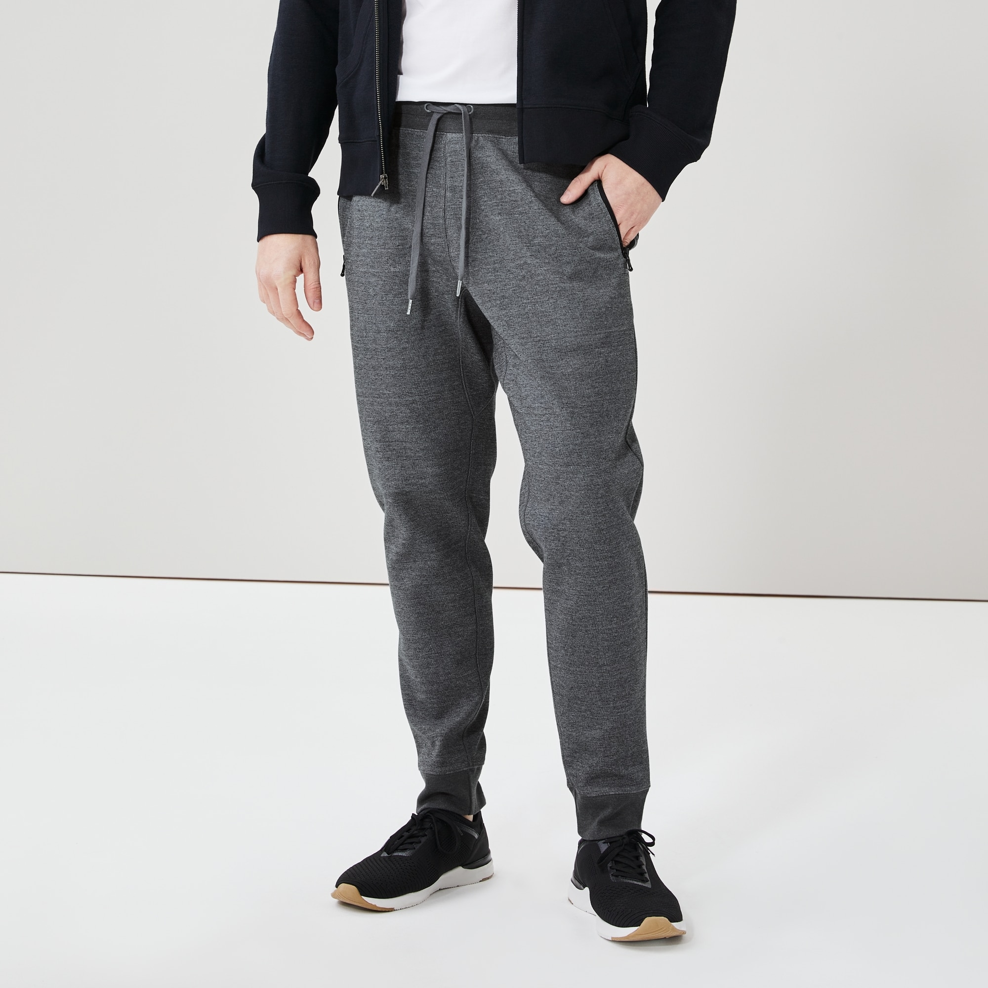 Men's Zip Pocket Active Jogger in Dark Grey Mix from Joe Fresh