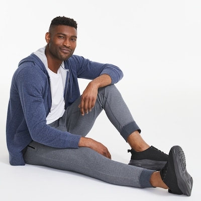 Pantalon jog avec poches à fermeture éclair hommes - Mélange de marine