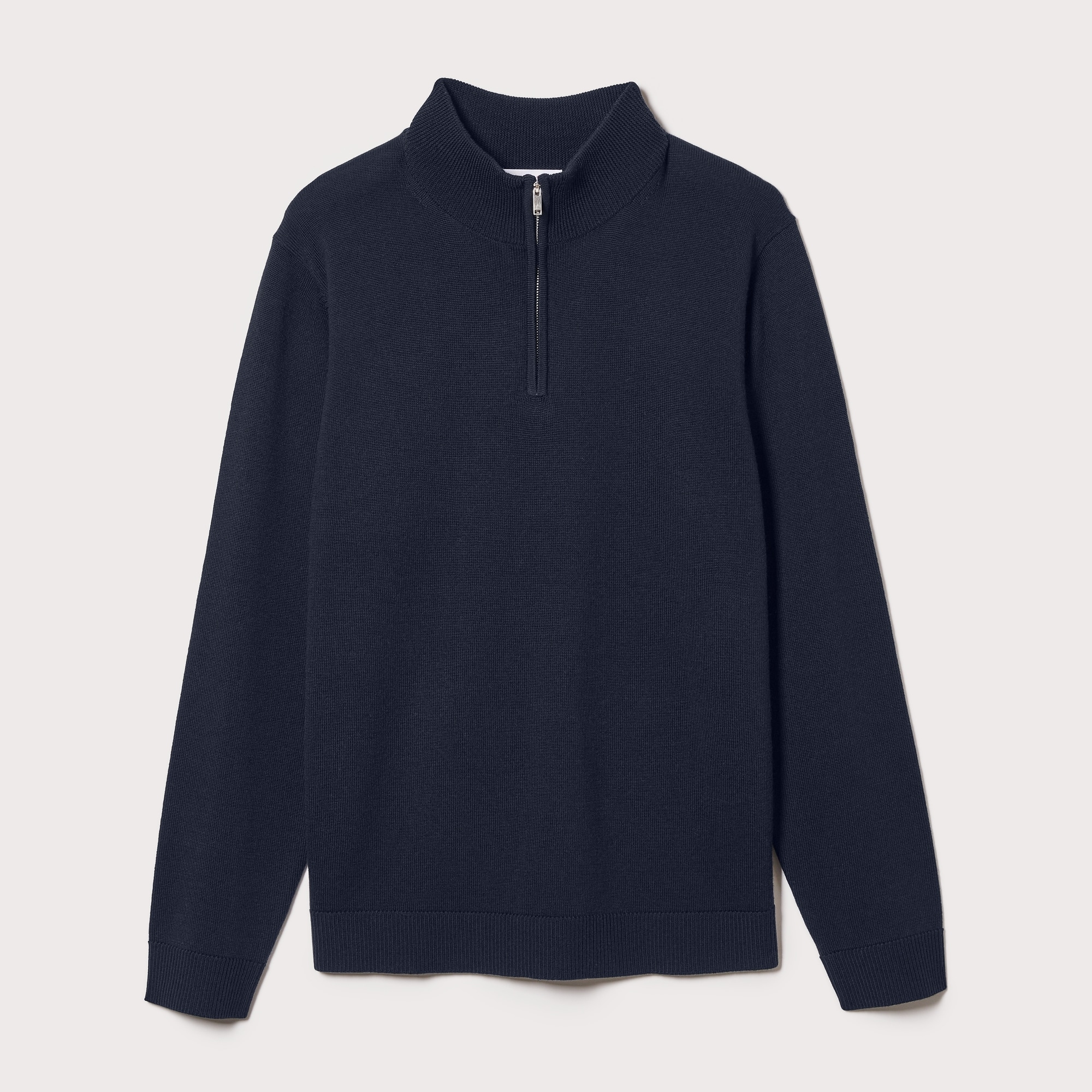 Men's Premium Quarter-Zip Merino Sweater in Dark Navy from Joe Fresh