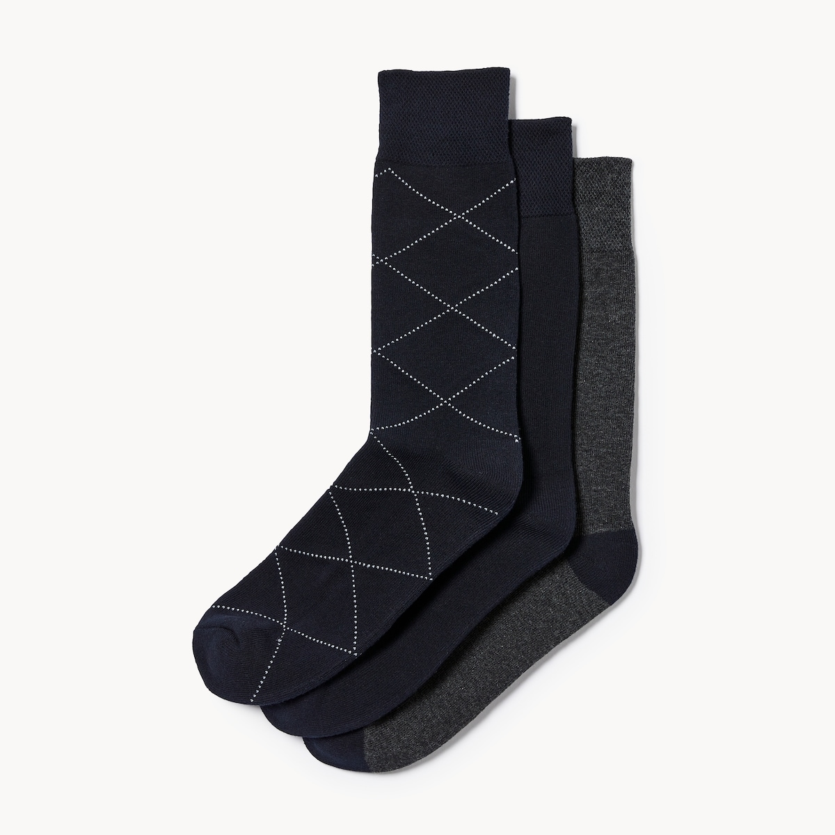 Ens. de 3paires de chaussettes tube pour hommes
