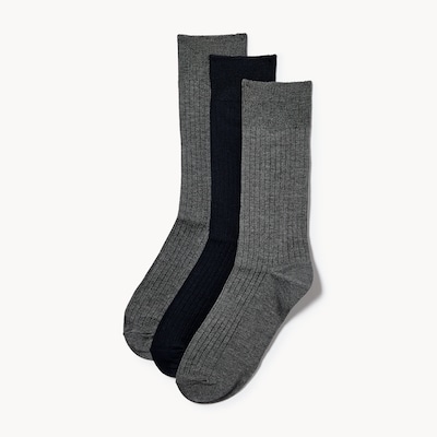 Men's 3-Pack Crew Socks - Charcoal