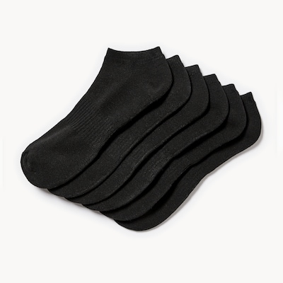 Ens. de 6 paires de chaussettes basses pour hommes - Noir