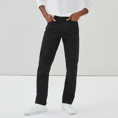 Jean noir délavé à coupe droite pour hommes - Noir