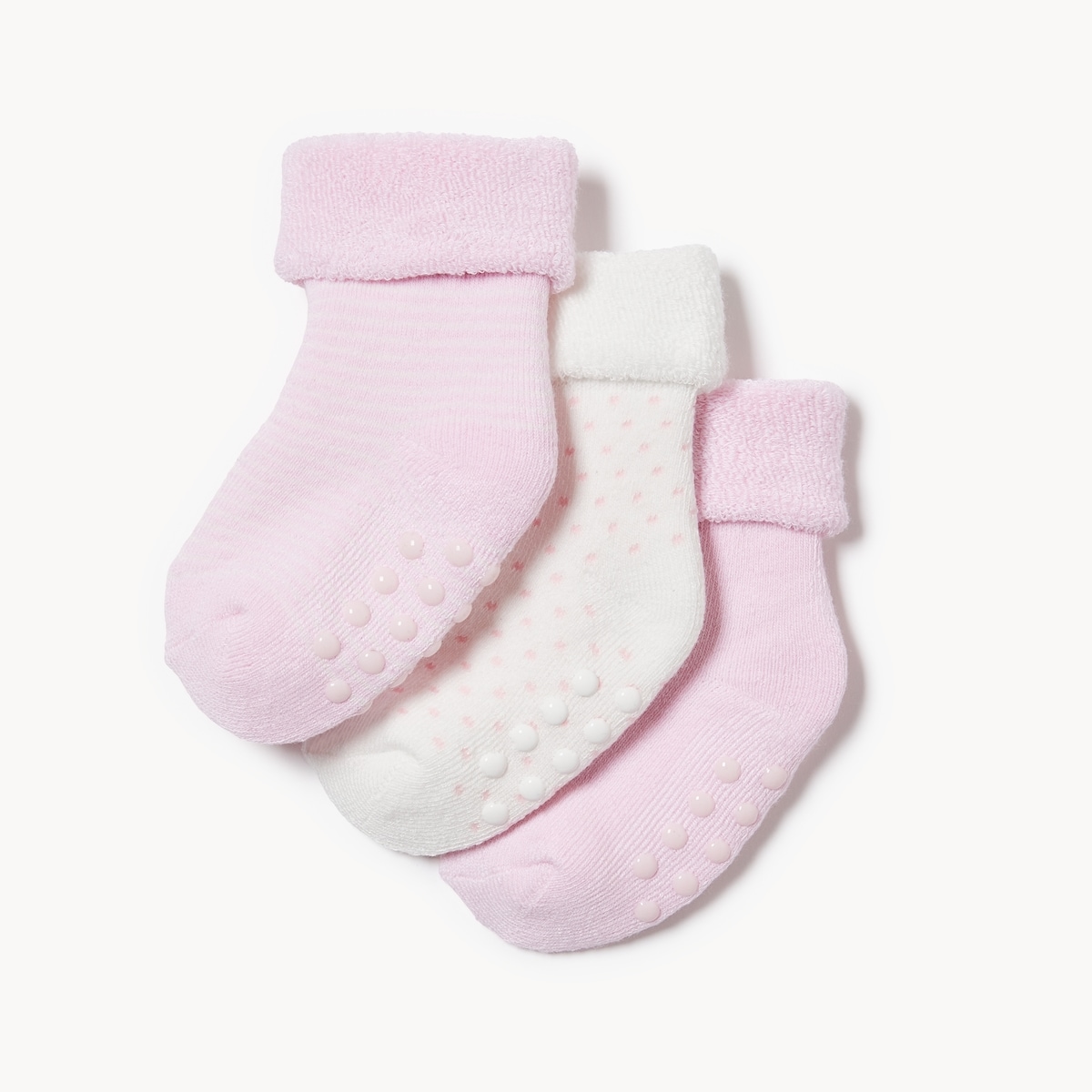 Baby 3-Pack Cuff Socks - Pink