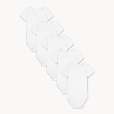 Newborn Huggies Organic Cotton Bodysuit 5-Pack - Bright White