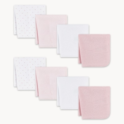 Newborn Huggies Washcloth 8-Pack - Light Pink