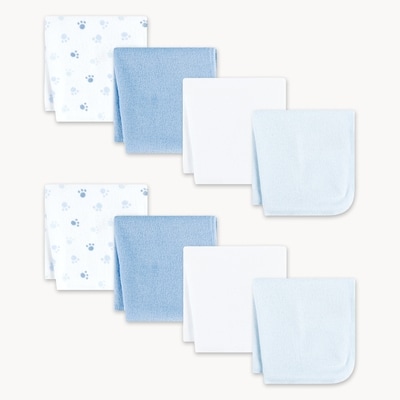 Newborn Huggies Washcloth 8-Pack - Blue