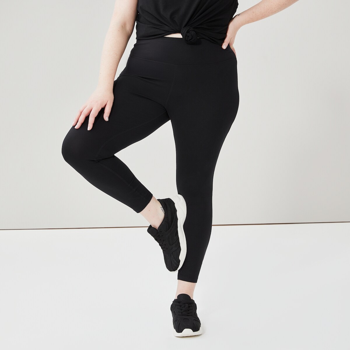 Legging Taille Haute Sahunfri Avec Poche - Jambe Large évasée, Noir - 90% Polyester, 10% élasthanne