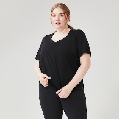 Women+ V-Neck Active Tee - Black