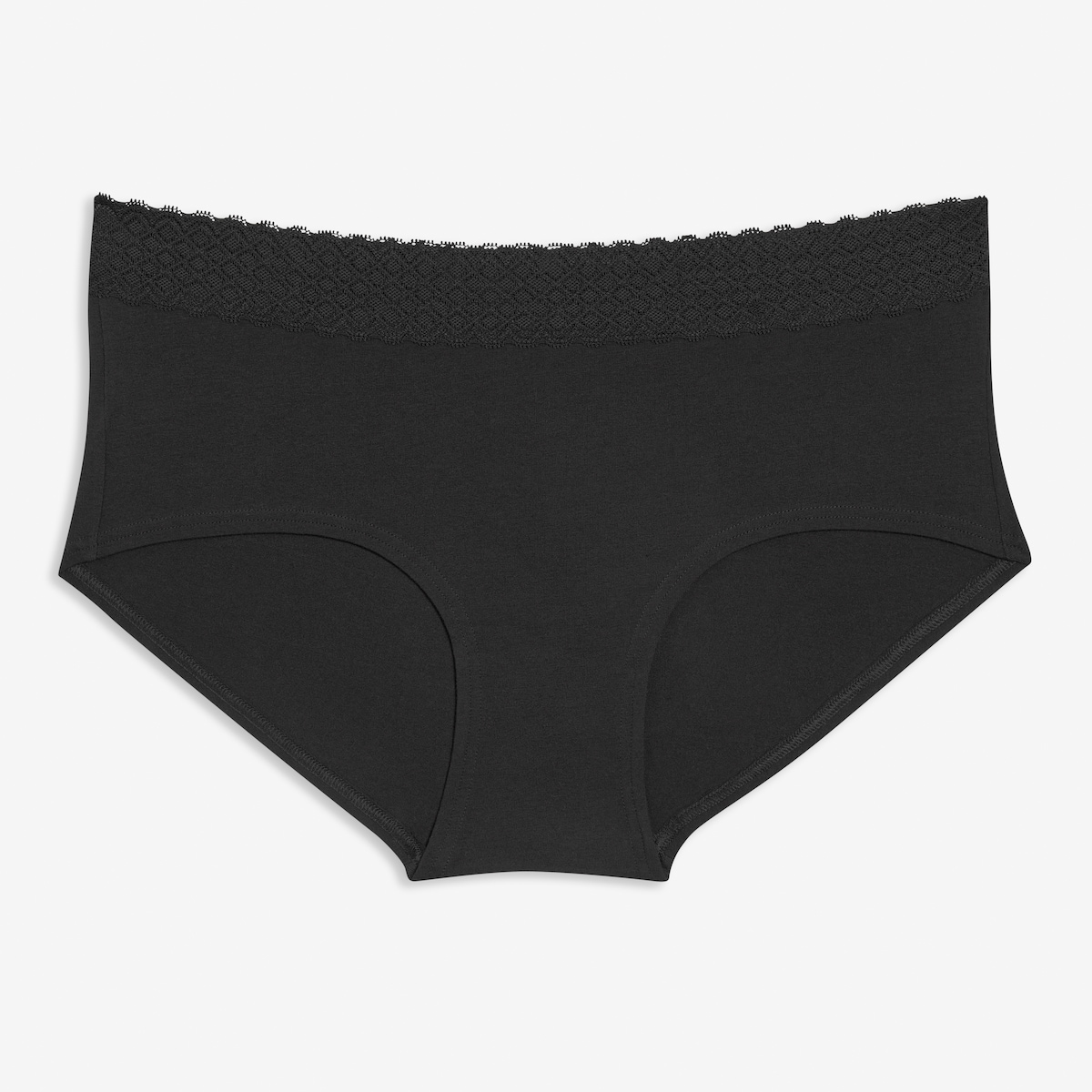 Women+ Cotton Lace Boyshort - Black