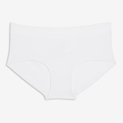 Women+ Cotton Lace Boyshort - White