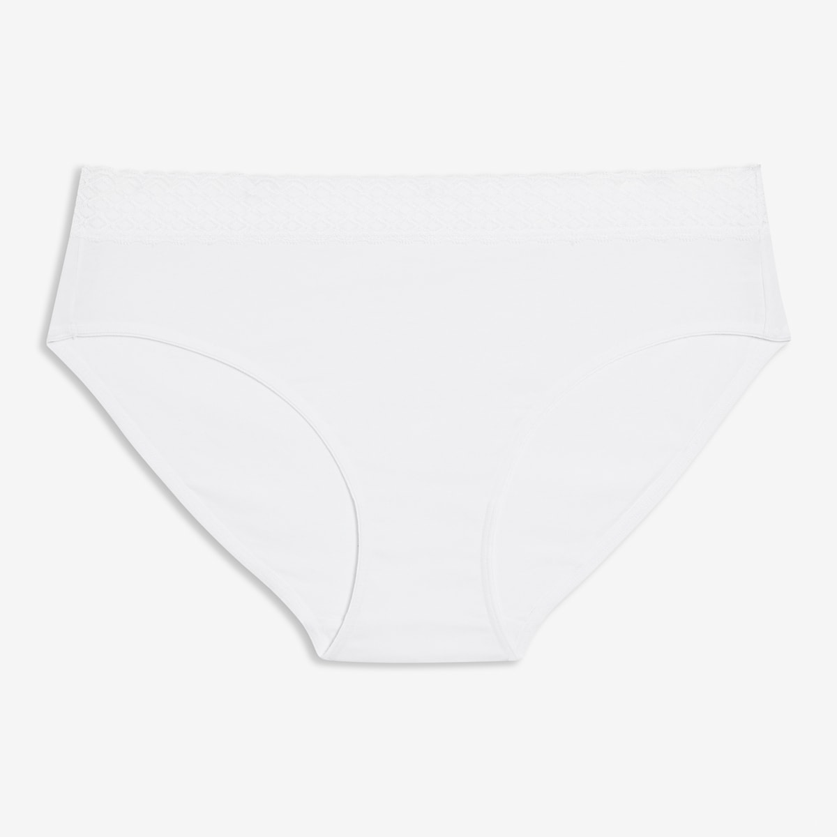 Women+ Cotton Lace High-Cut Brief - White