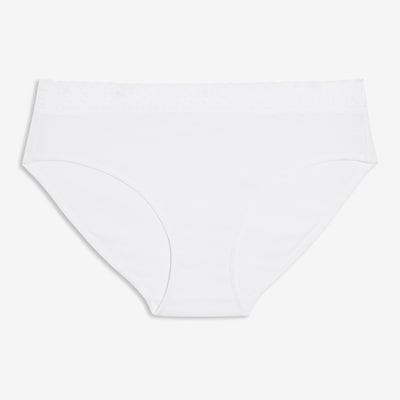 Women+ Cotton Lace High-Cut Brief - White