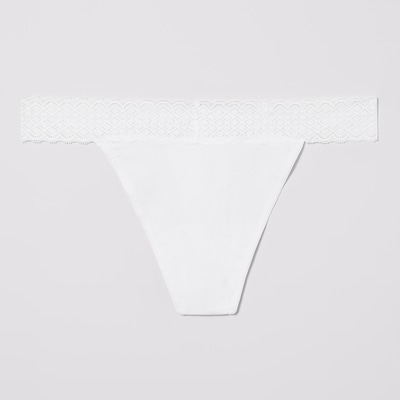 Tanga en dentelle de coton Femmes+ - Blanc