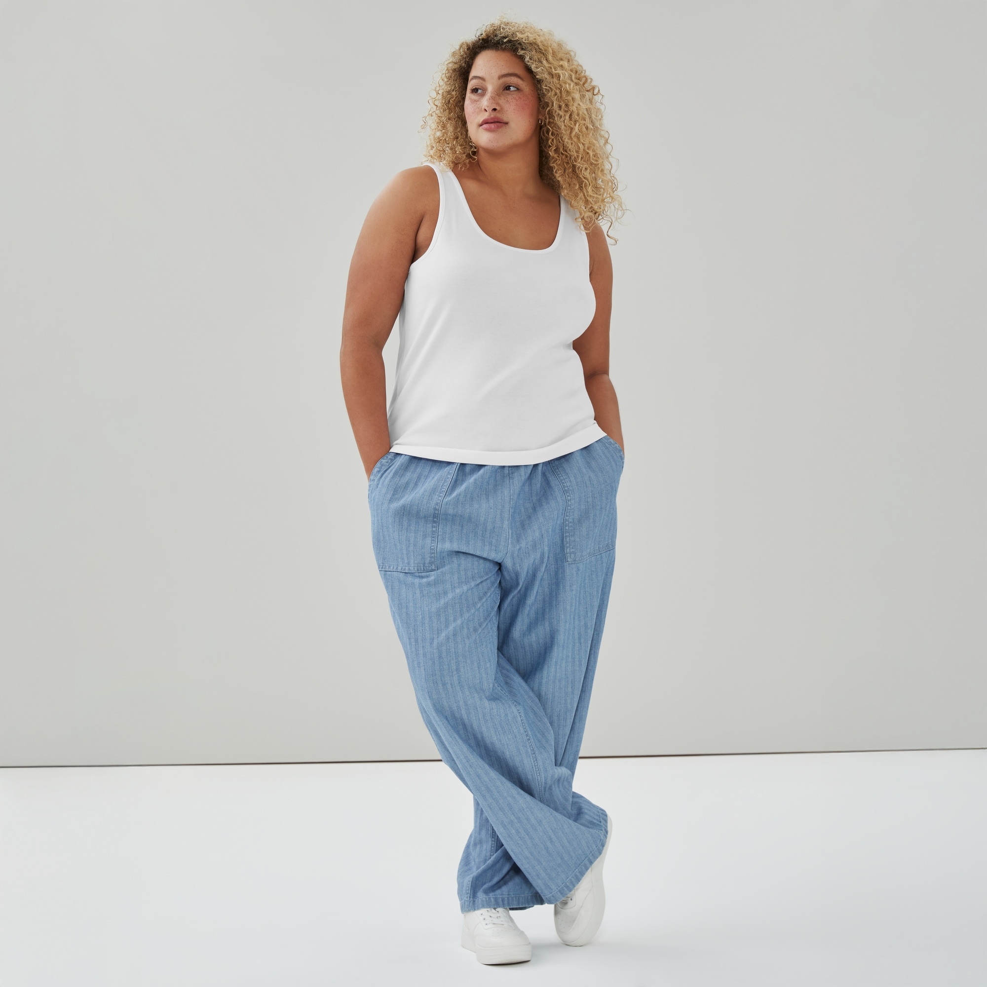 argue cotton linen cami tank-top ホワイト argue cotton linen cami tank-top ホワイト - メルカリ