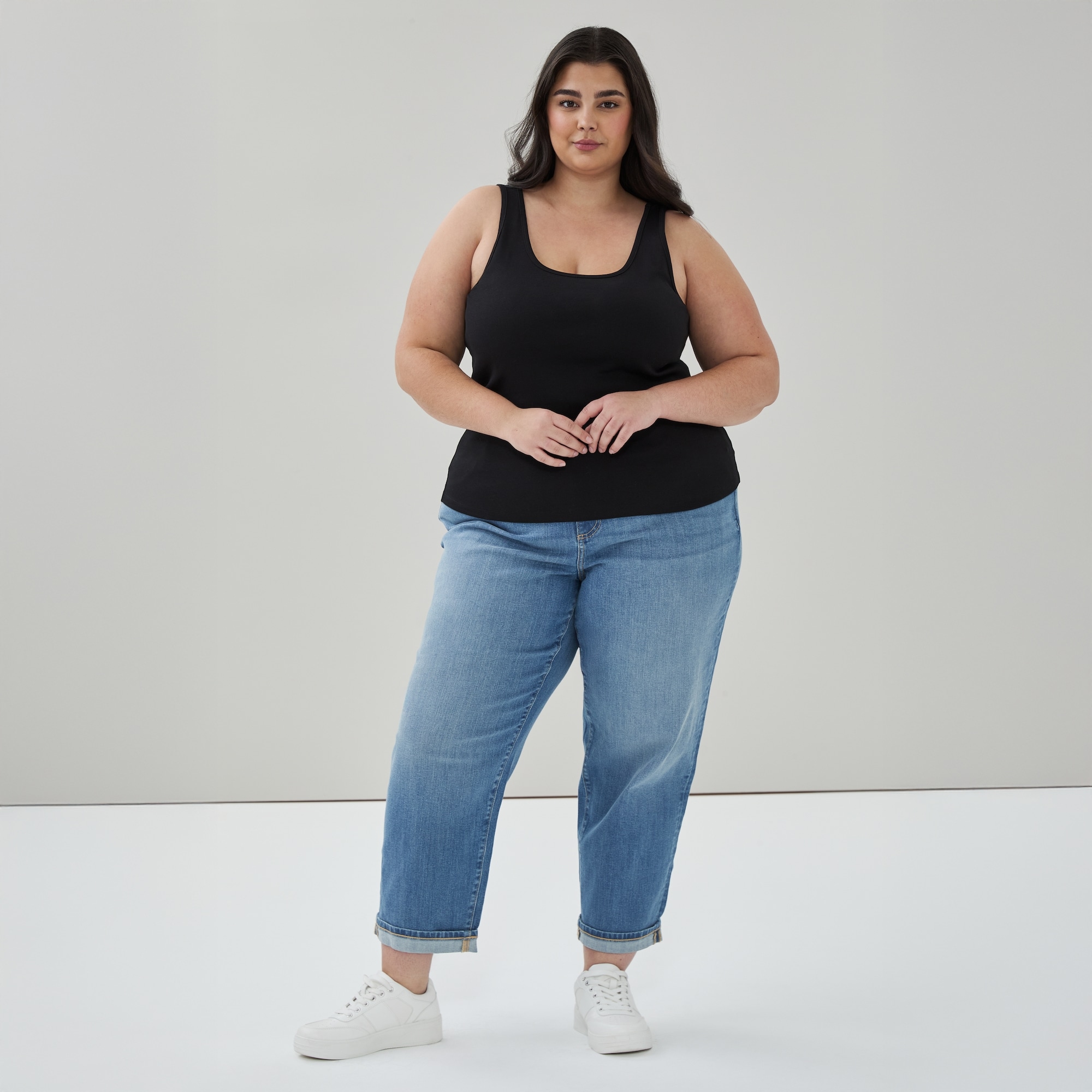 Women+ Organic Cotton Tank in JF Black from Joe Fresh