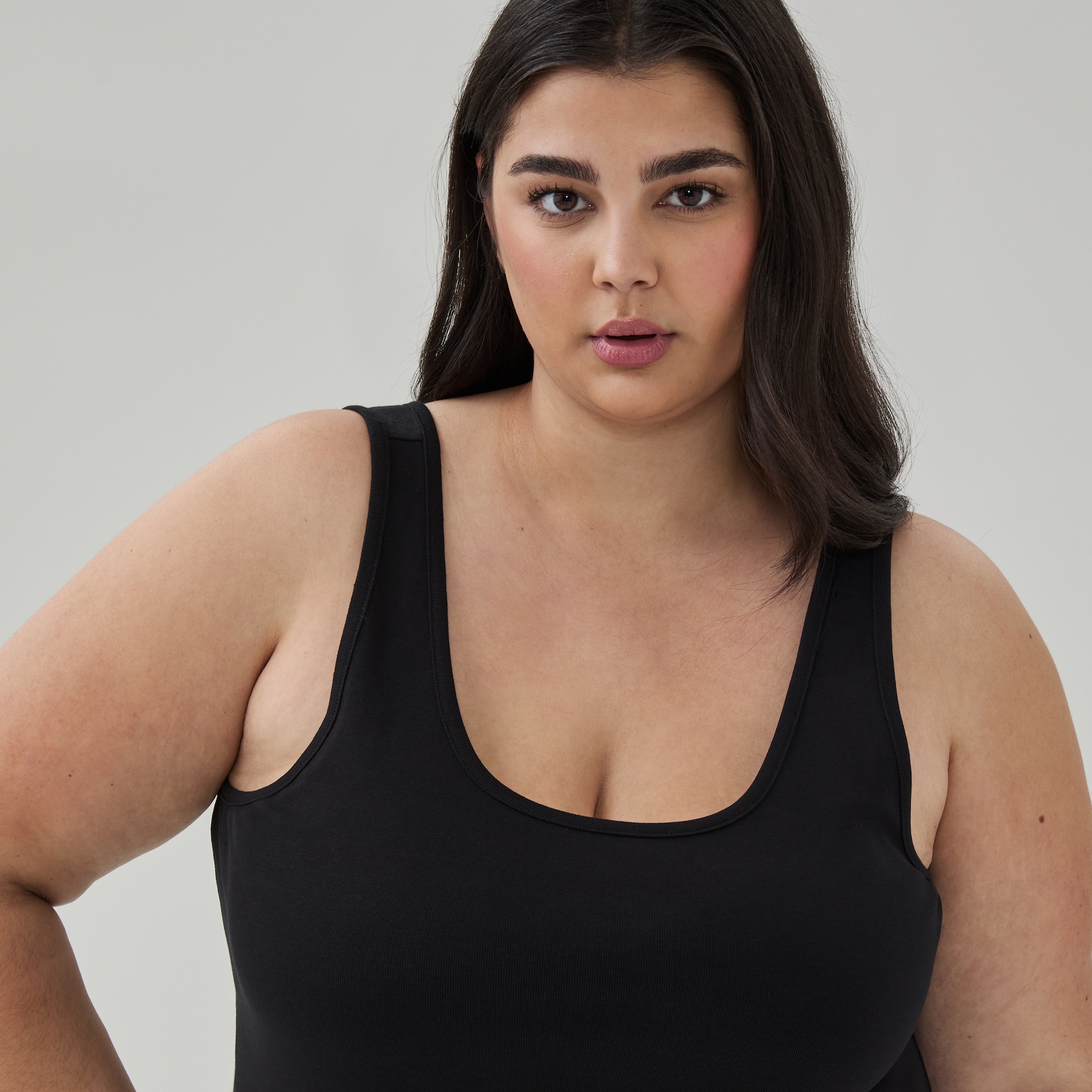 Women+ Organic Cotton Tank in JF Black from Joe Fresh