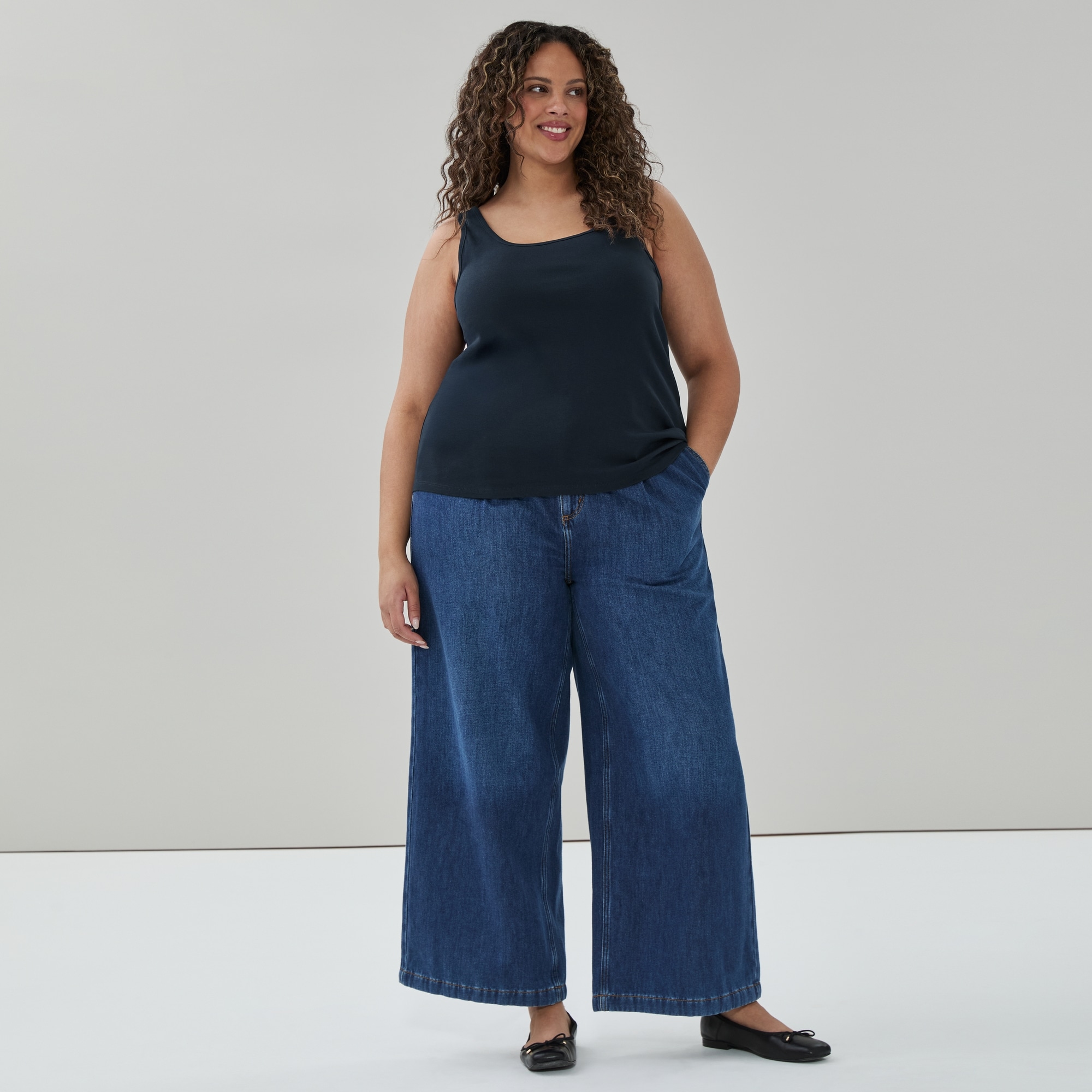 Women+ Organic Cotton Tank in JF Midnight Blue from Joe Fresh