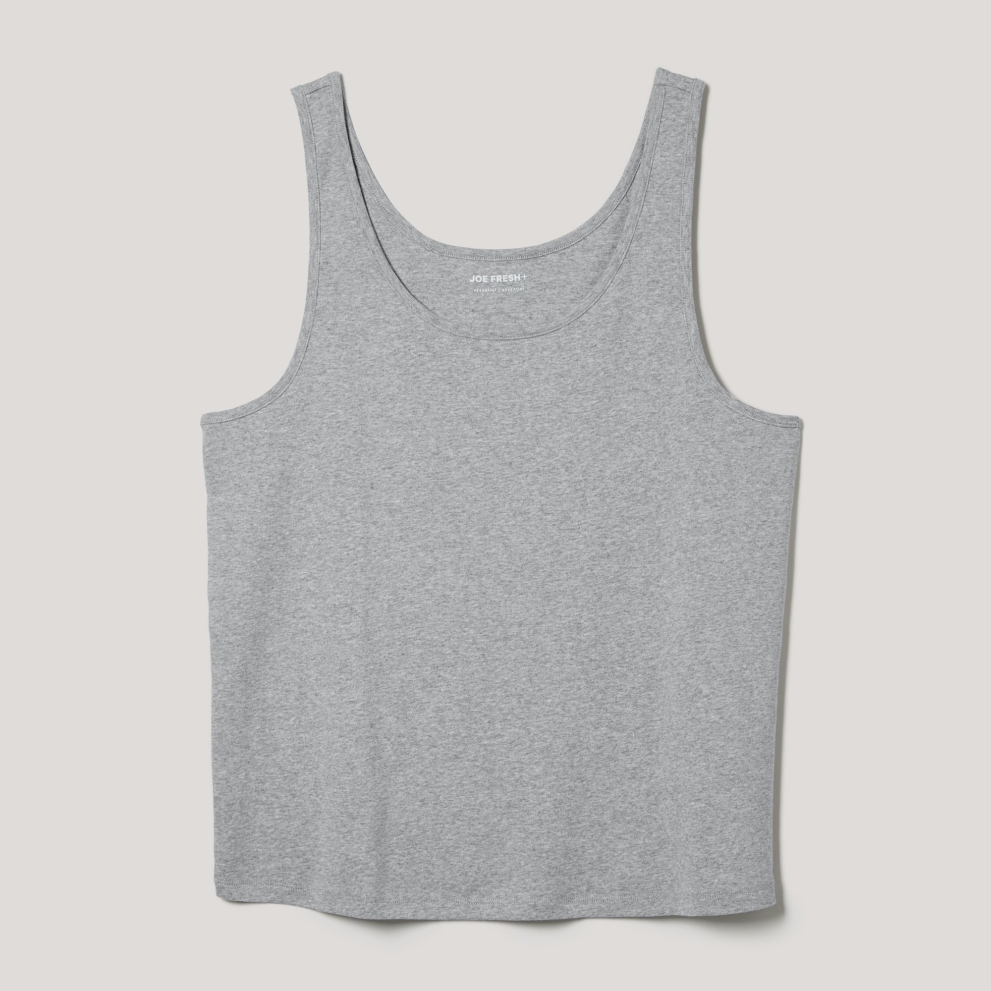 Women+ Organic Cotton Tank in Light Grey Mix from Joe Fresh