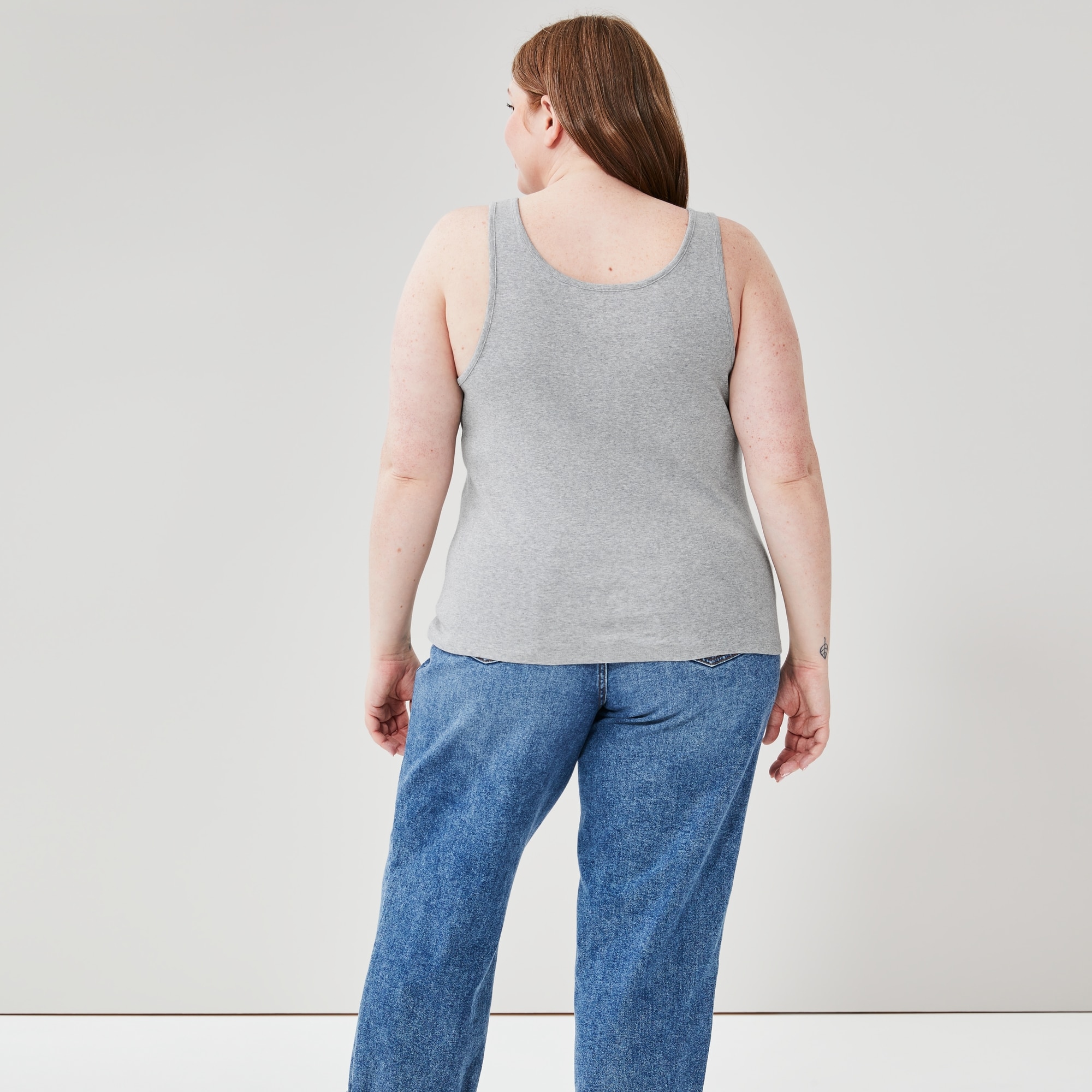 Women+ Organic Cotton Tank in Light Grey Mix from Joe Fresh