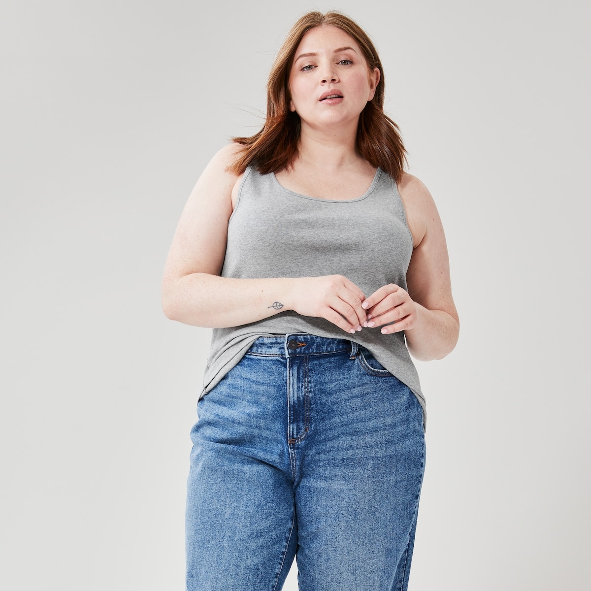 Women+ Organic Cotton Tank - Light Grey Mix