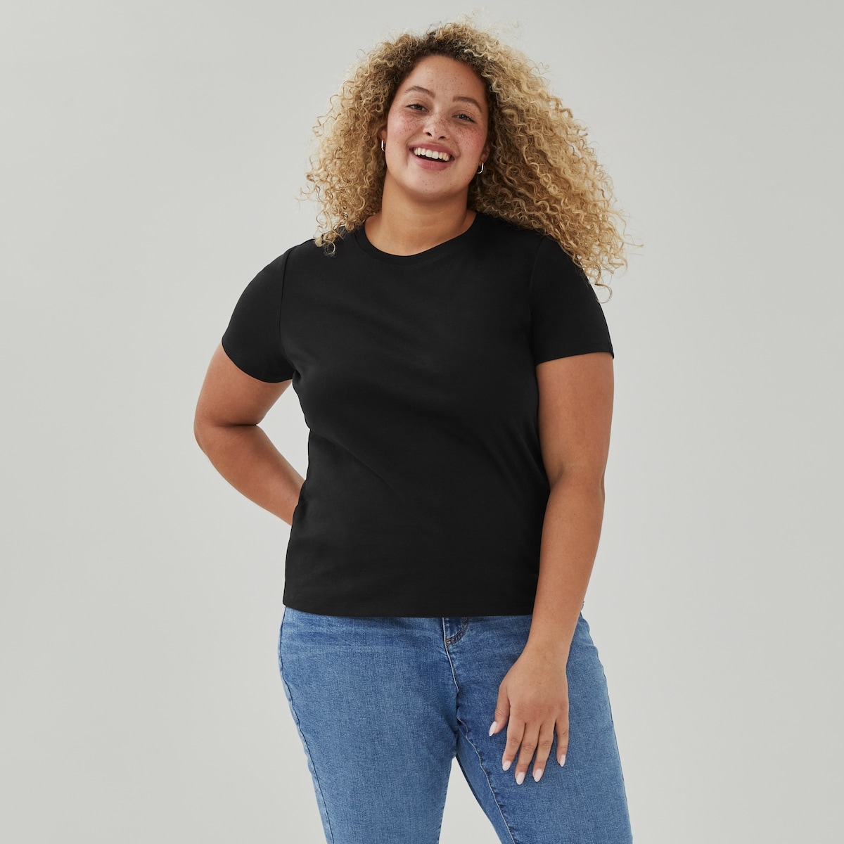 Women+ Organic Cotton Crew Neck T-Shirt - Jf Black