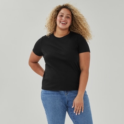 Women+ Organic Cotton Crew Neck T-Shirt - JF Black
