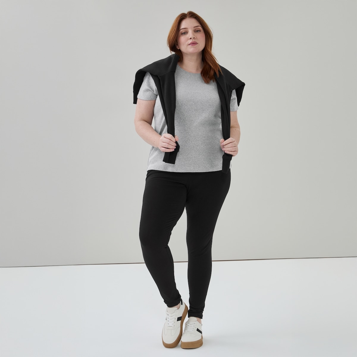 Women+ Organic Cotton Crew Neck T-Shirt - Light Grey Mix