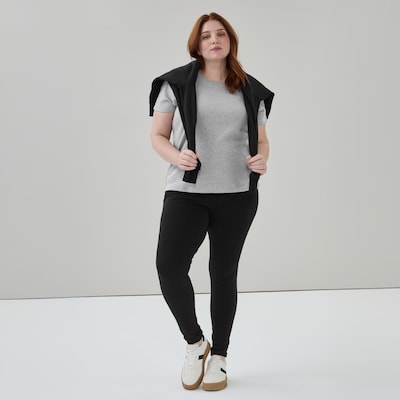 T-shirt col ras du cou en coton biologique Femmes+ - Mélange De Gris Pâle