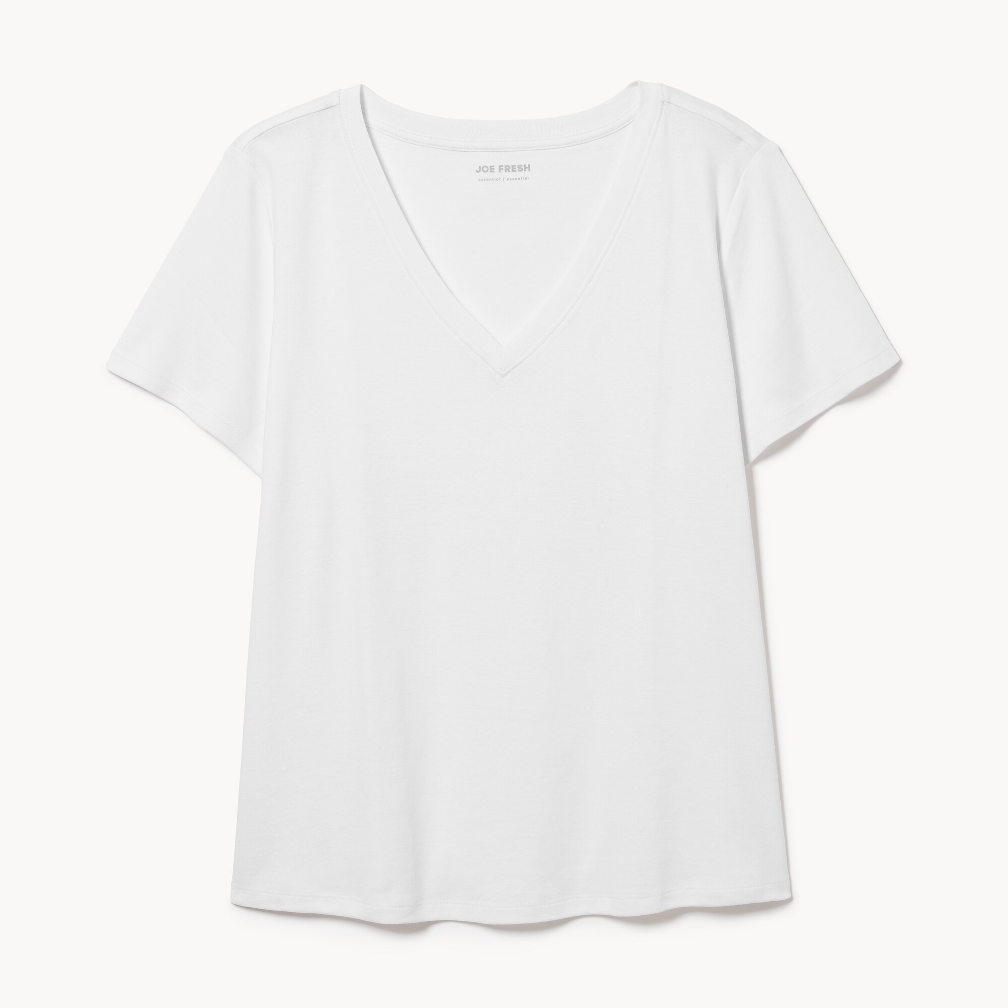 T-shirt à col en V en coton biologique Femmes+