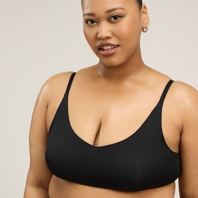 Women+ No Show V-Neck Bralette - Onyx