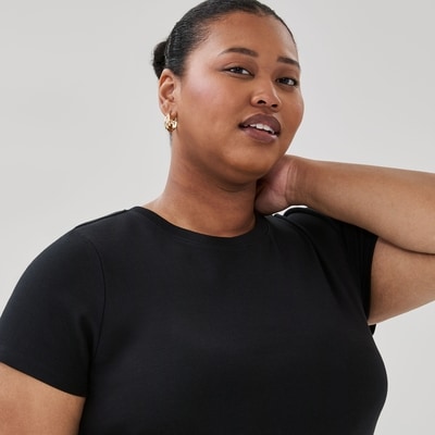T-shirt en coton biologique Femmes+ - Noir JF