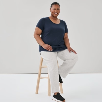Women+ Active Scoop Neck T-Shirt - Navy Mix