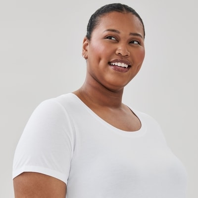 T-shirt sport à col rond Femmes+ - Blanc