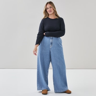 Women+ Organic Cotton Long Sleeve Top - JF Midnight Blue