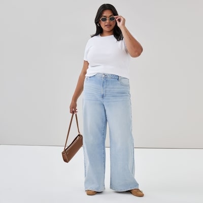 Women+ High Rise Wide Leg Jean - Light Wash